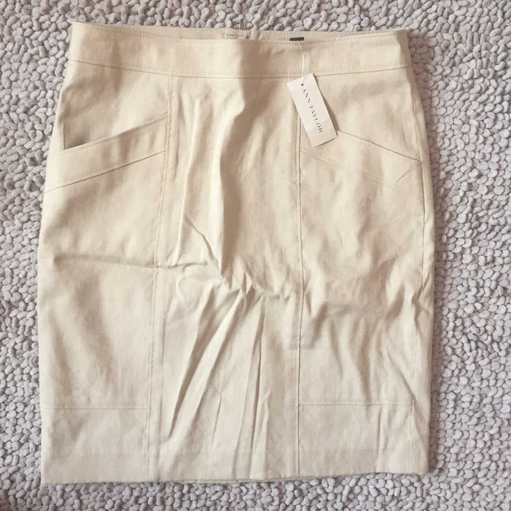 Ann Taylor Linen Blend Skirt NWT